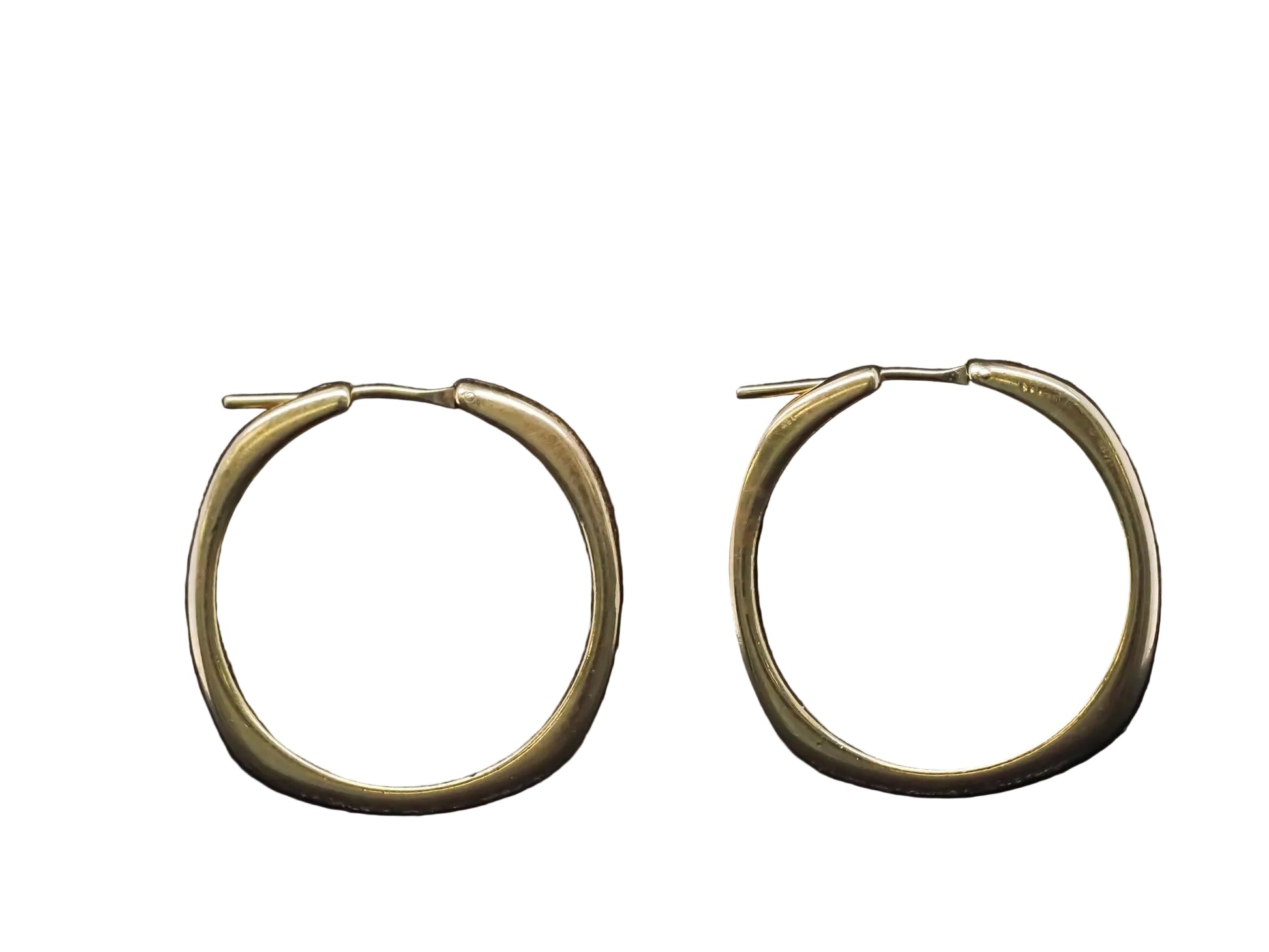 Estate Tiffany & Co. 18K Yellow Gold Hoop Earrings - VHK#186a