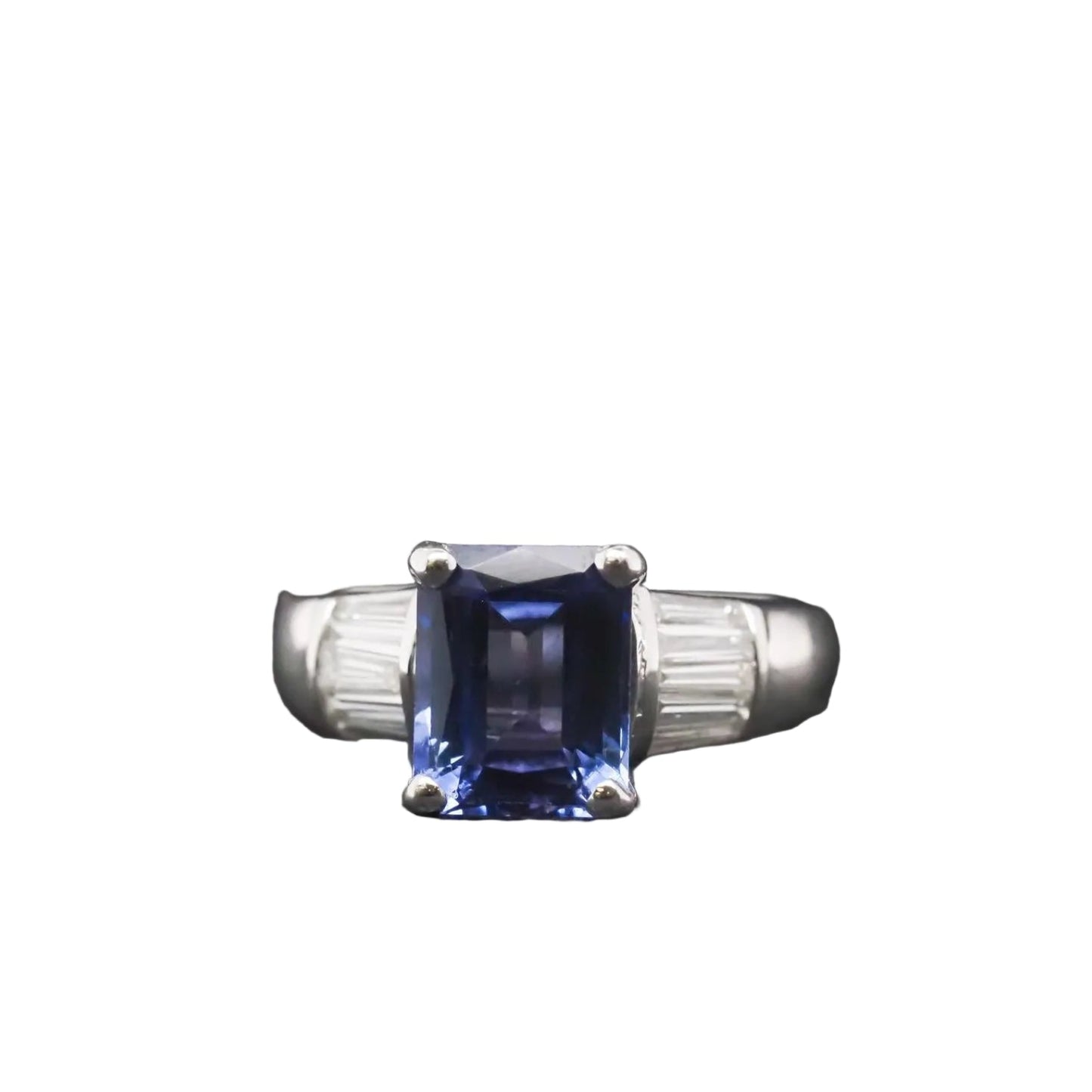 Estate 18K White Gold Tanzanite and Diamond Ring - VHK#304a