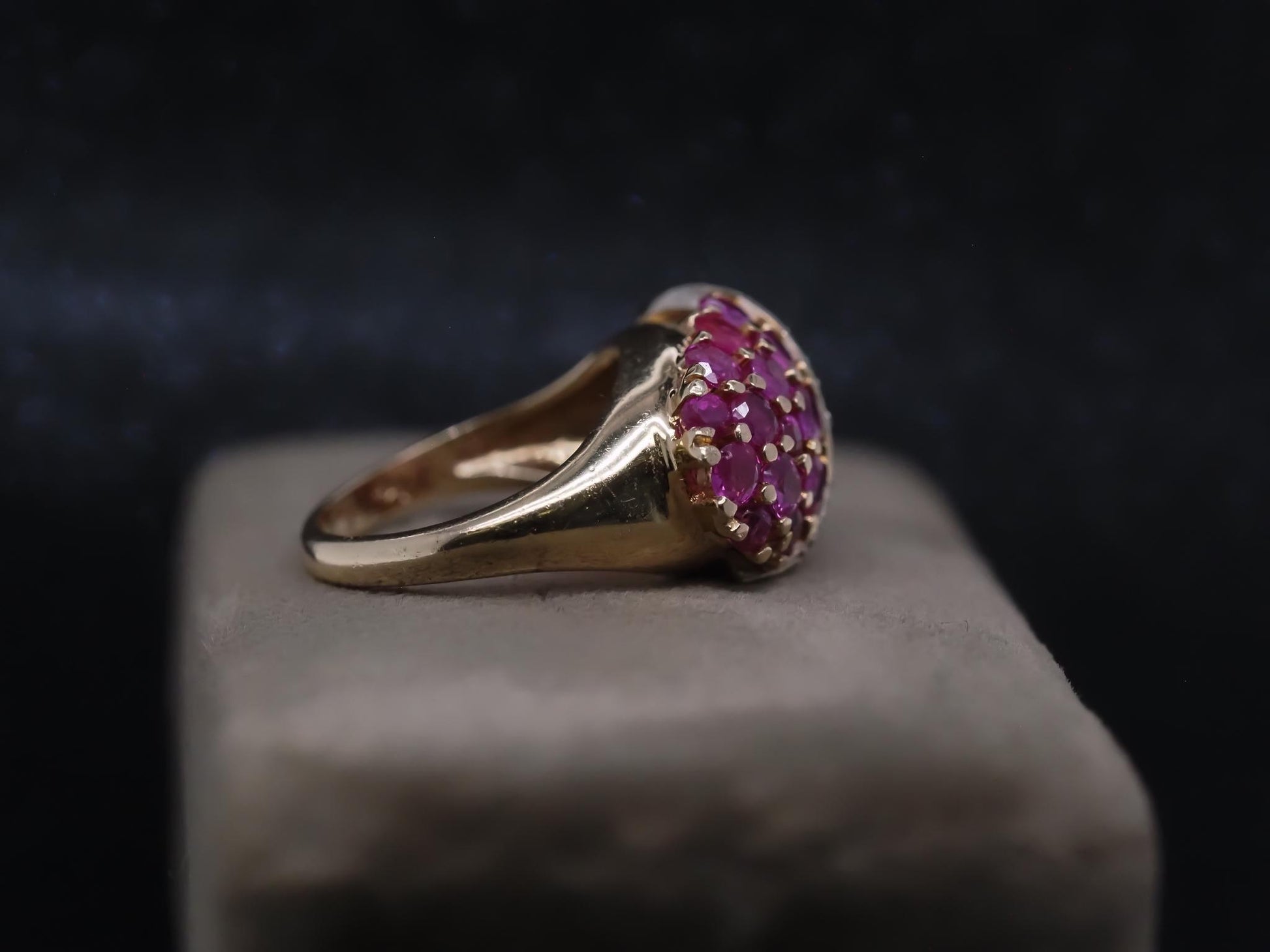 Estate 14K Yellow Gold Ruby and Diamond Ring - VHK#302A