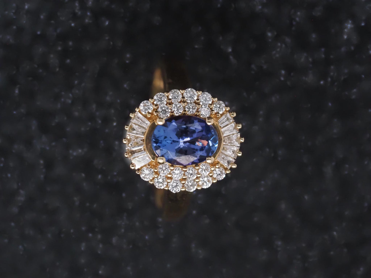 Estate EFFY 14K Yellow Gold Tanzanite and Diamond Ring - VHK#315a