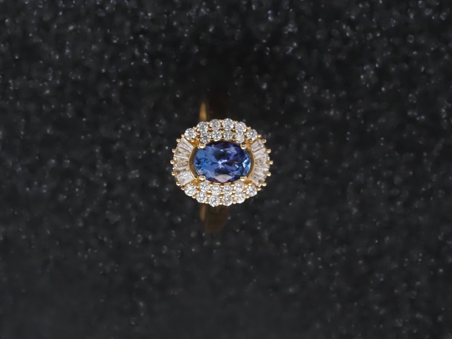 Estate EFFY 14K Yellow Gold Tanzanite and Diamond Ring - VHK#315a