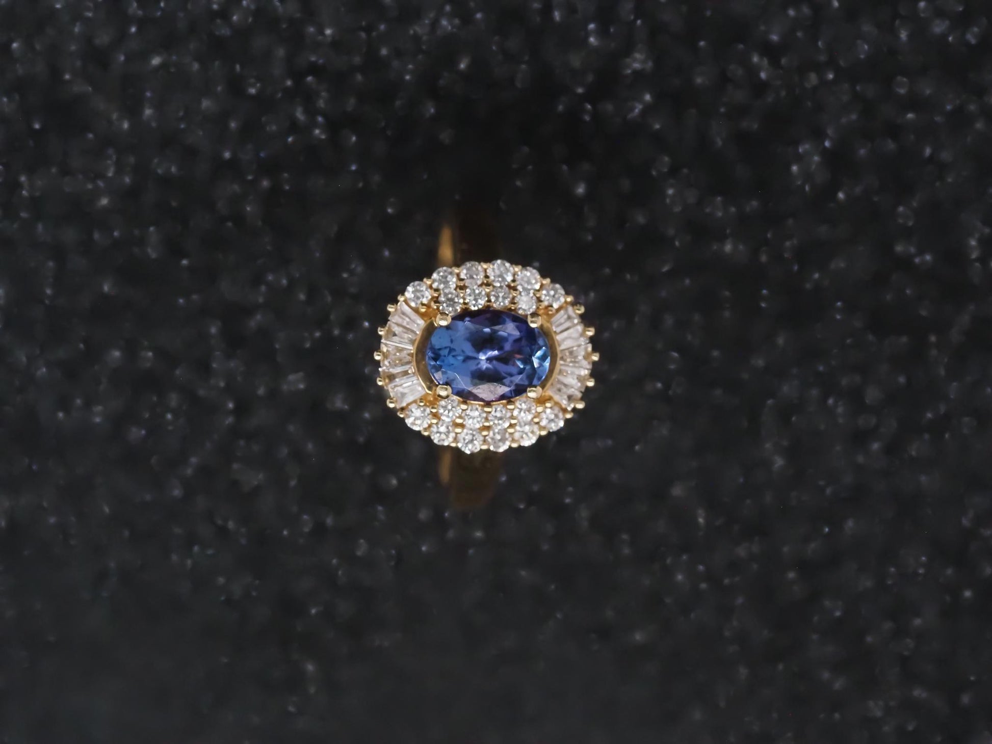 Estate EFFY 14K Yellow Gold Tanzanite and Diamond Ring - VHK#315a