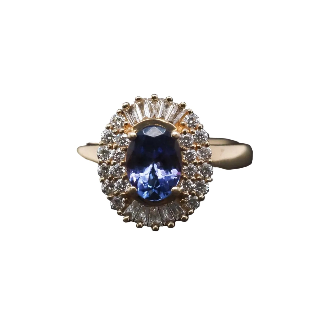 Estate EFFY 14K Yellow Gold Tanzanite and Diamond Ring - VHK#315a