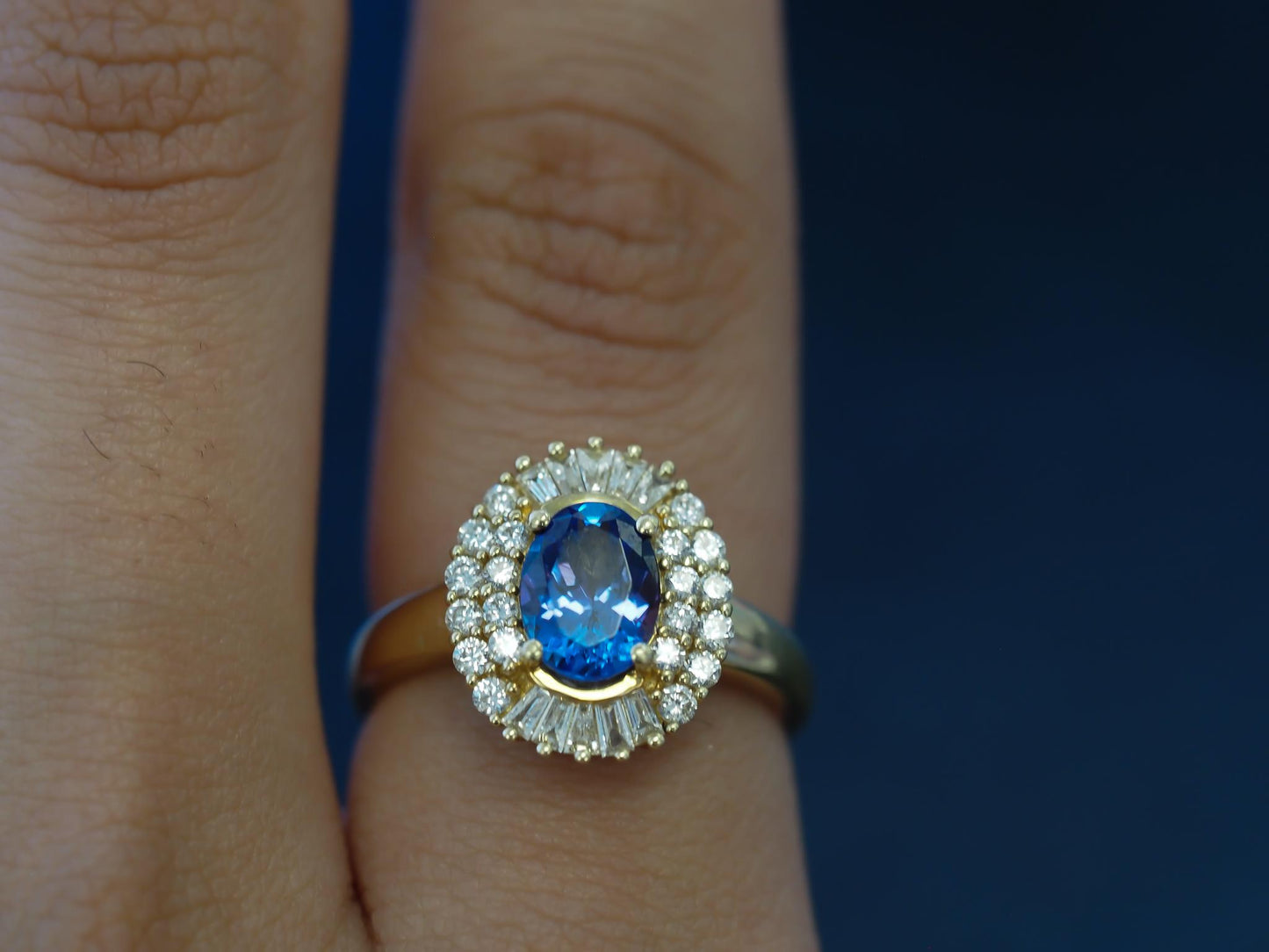 Estate EFFY 14K Yellow Gold Tanzanite and Diamond Ring - VHK#315a