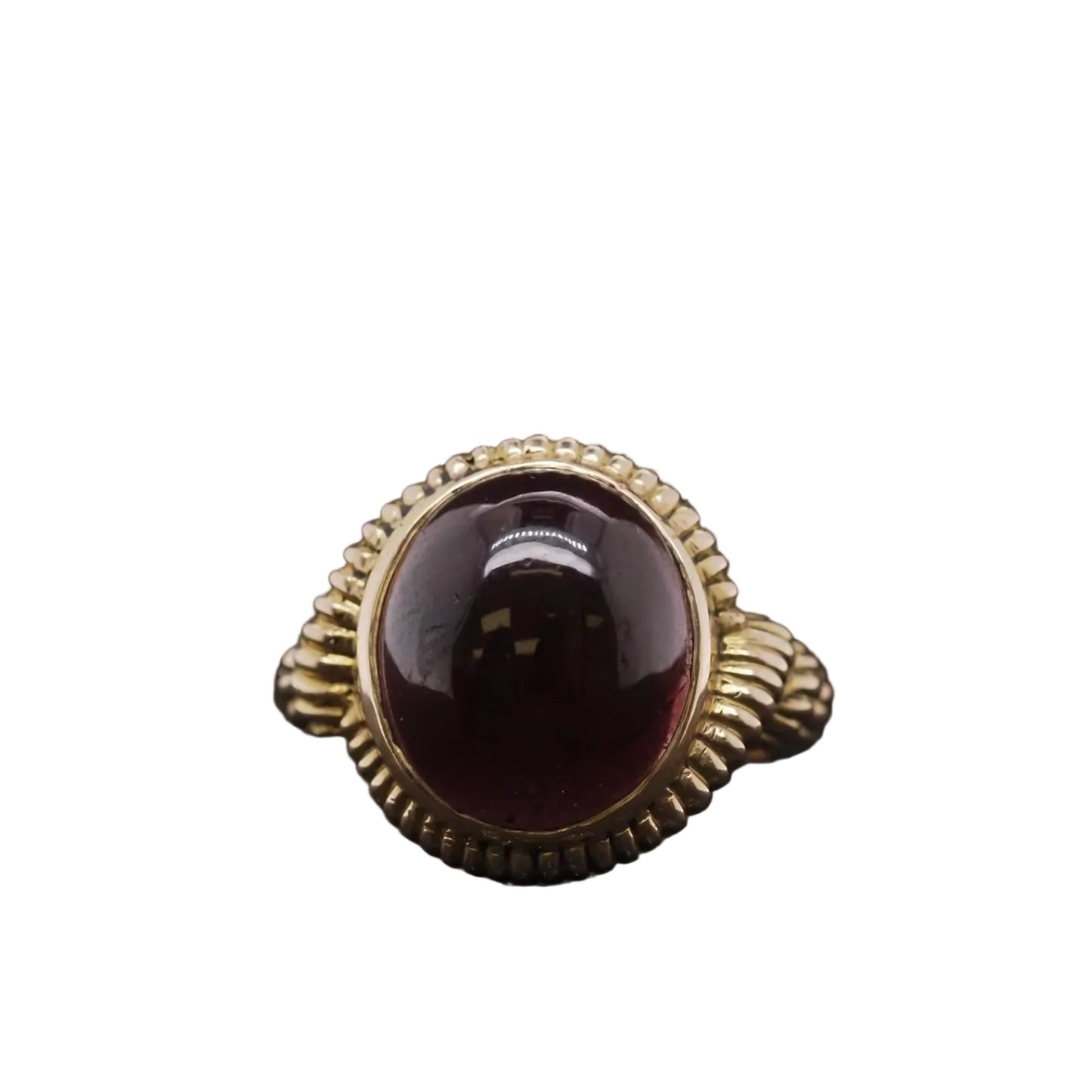 Estate Victorian 15K Yellow Gold Tourmaline Cabochon Ring - VHK#292a