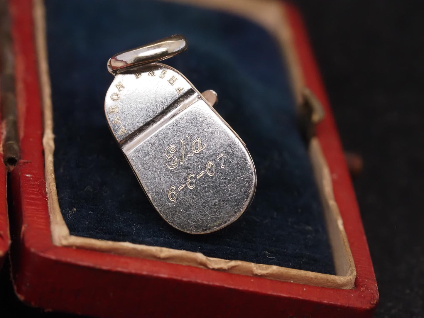 Estate 18K White Gold Aaron Basha Enamel and Diamond Boot Pendant -VHK#975A