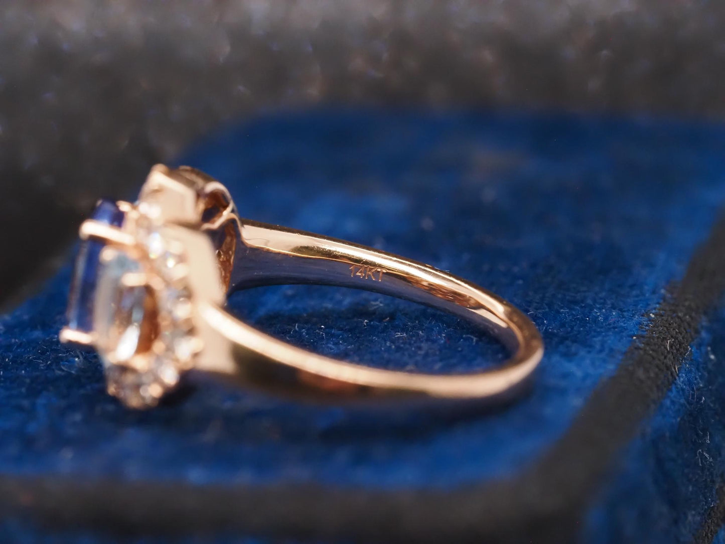 Estate 14K Yellow Gold LeVian Tanzanite, Aquamarine and Diamond Ring- VHK#1003A