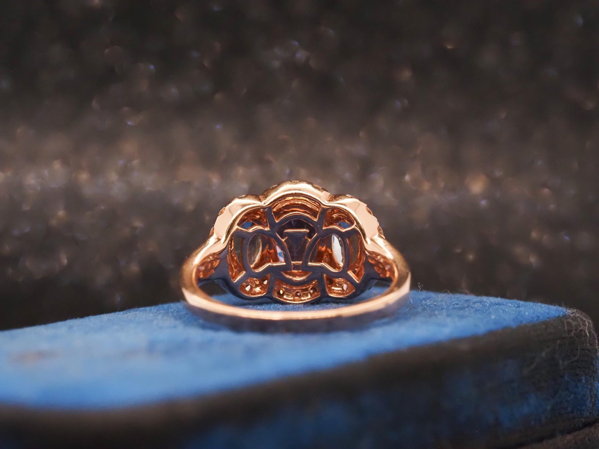 Estate 14K Yellow Gold LeVian Tanzanite, Aquamarine and Diamond Ring- VHK#1003A