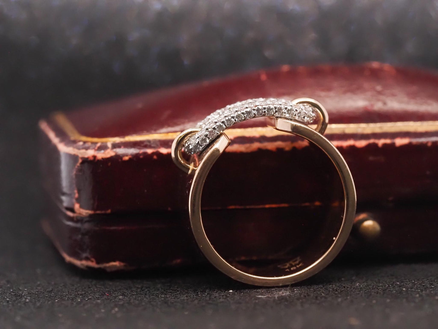 Estate 18K Rose Gold Diamond Ring Band -VHK#1004A
