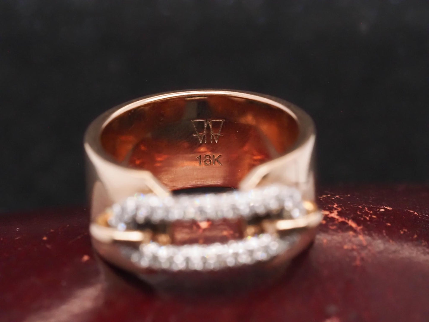 Estate 18K Rose Gold Diamond Ring Band -VHK#1004A