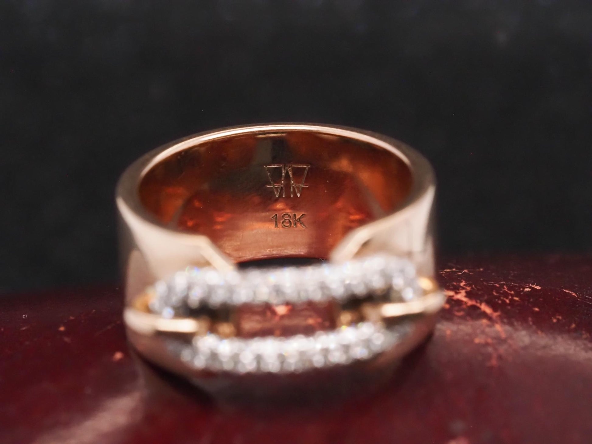 Estate 18K Rose Gold Diamond Ring Band -VHK#1004A