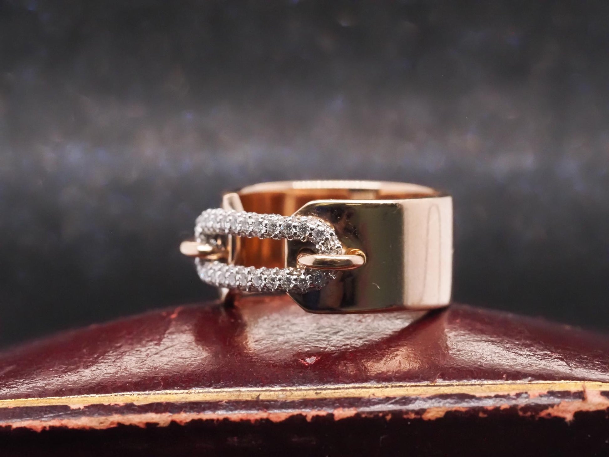 Estate 18K Rose Gold Diamond Ring Band -VHK#1004A