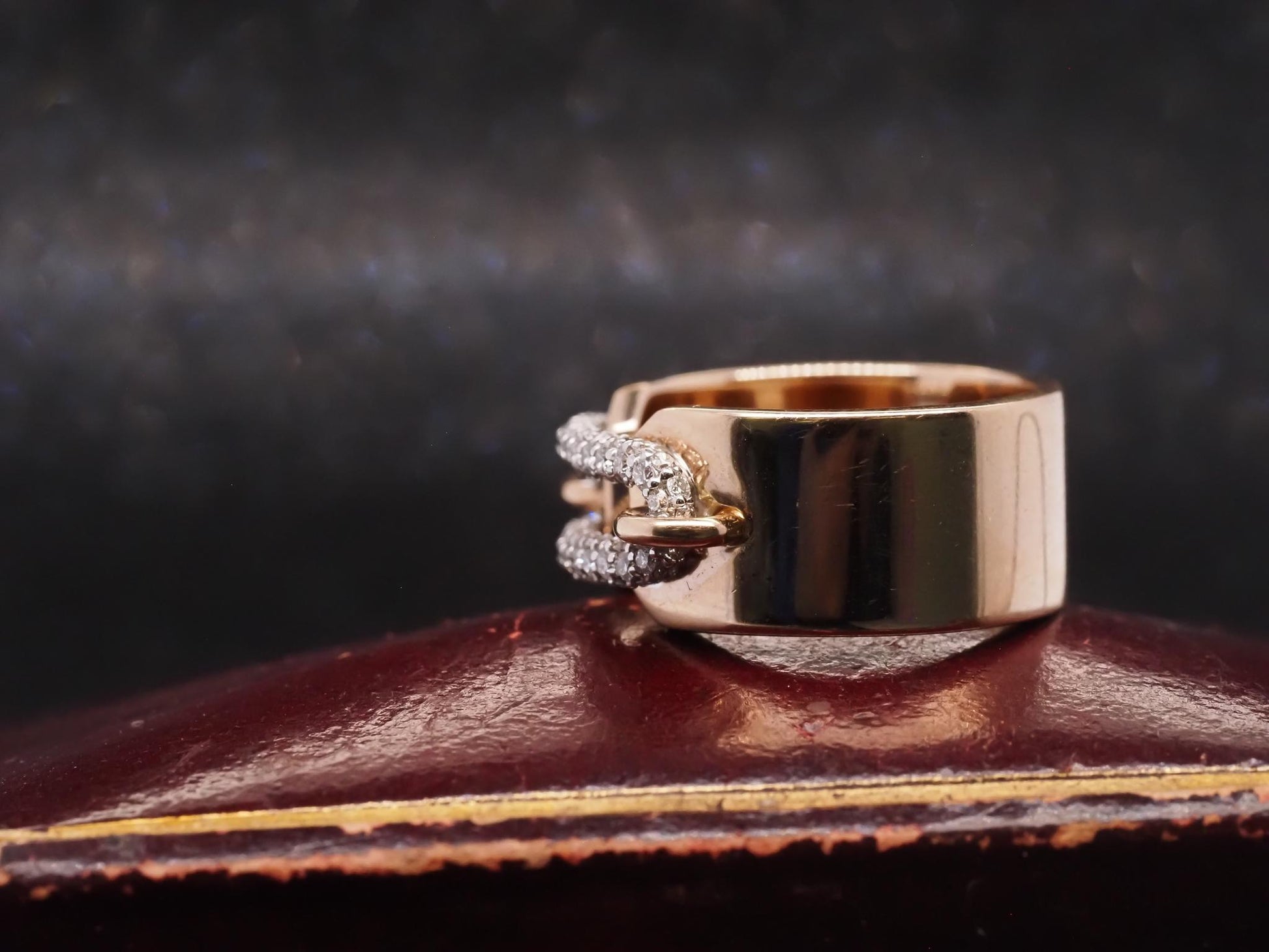 Estate 18K Rose Gold Diamond Ring Band -VHK#1004A