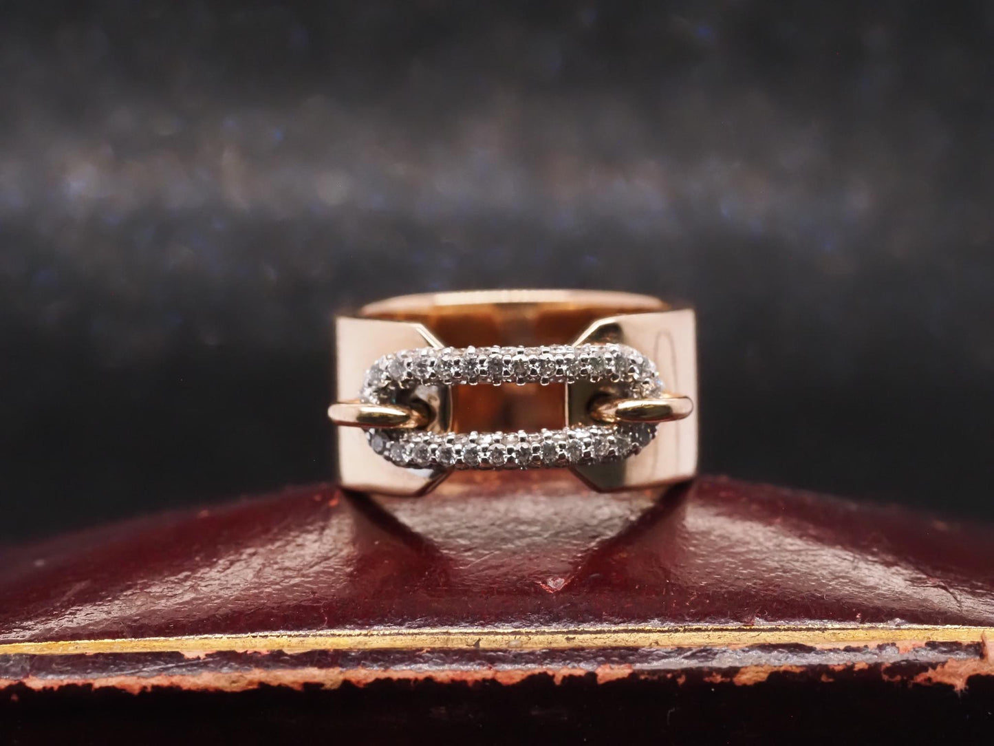 Estate 18K Rose Gold Diamond Ring Band -VHK#1004A