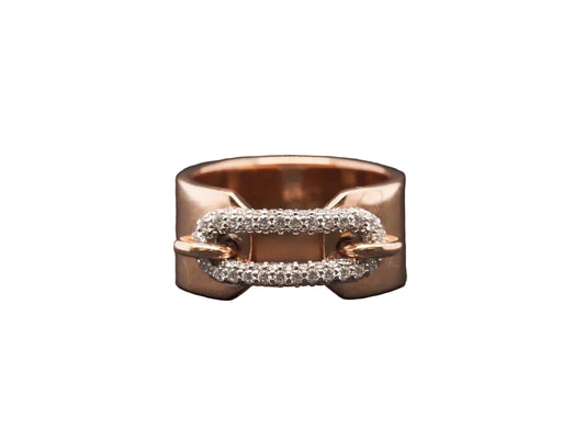 Estate 18K Rose Gold Diamond Ring Band -VHK#1004A