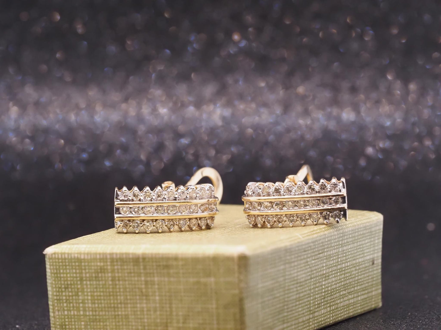 Estate 14K Yellow Gold and Diamond Earrings - VHK#986A