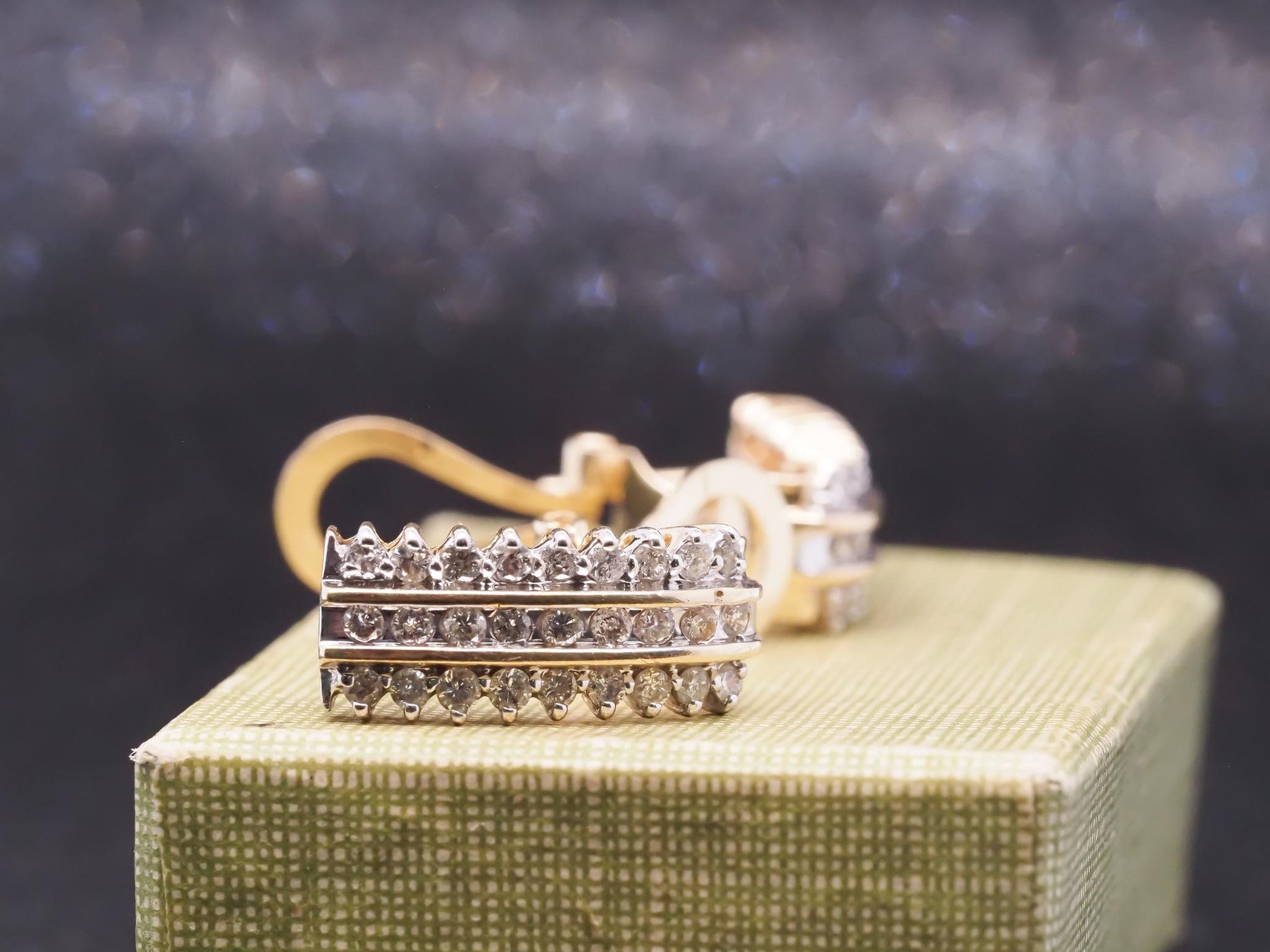 Estate 14K Yellow Gold and Diamond Earrings - VHK#986A