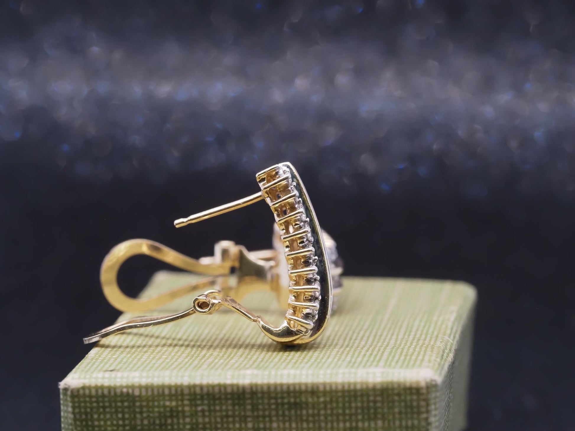 Estate 14K Yellow Gold and Diamond Earrings - VHK#986A