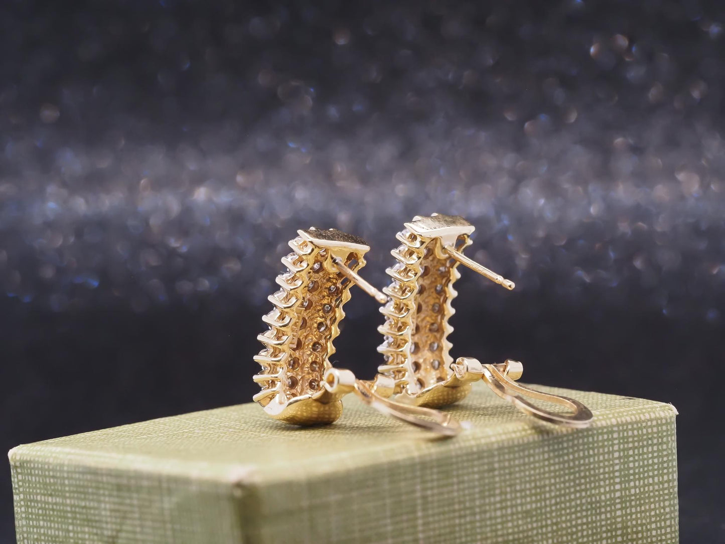 Estate 14K Yellow Gold and Diamond Earrings - VHK#986A