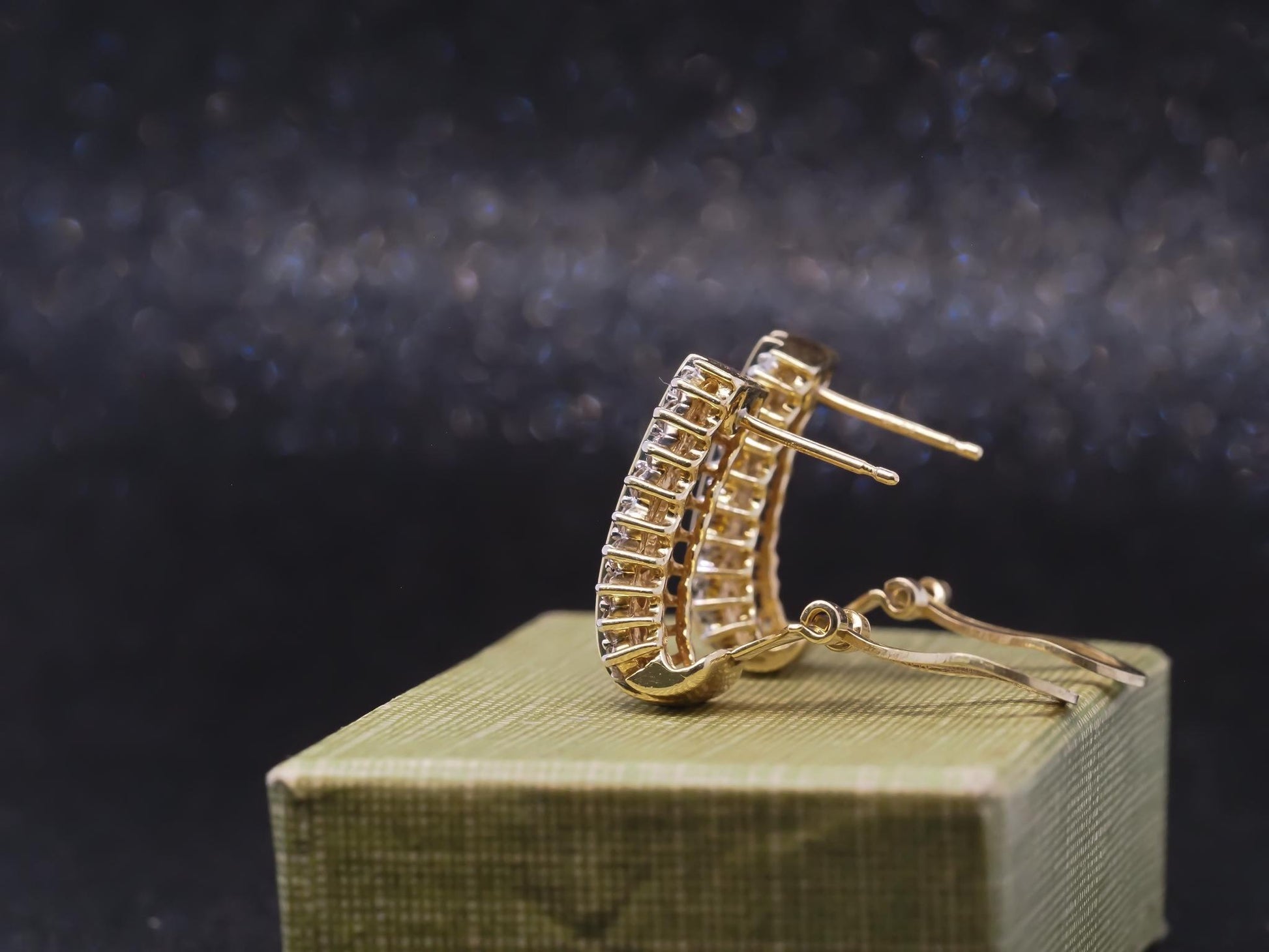 Estate 14K Yellow Gold and Diamond Earrings - VHK#986A