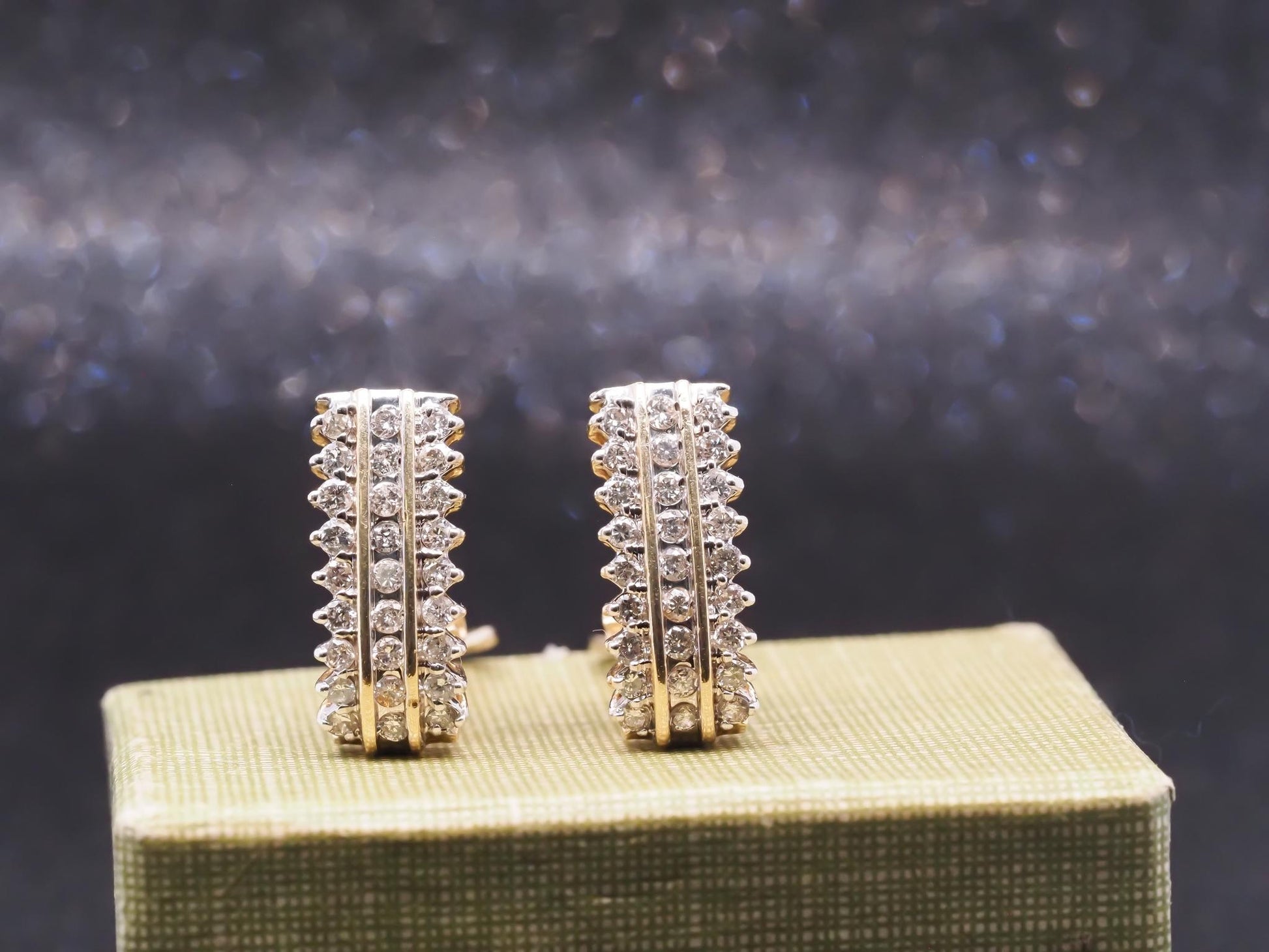 Estate 14K Yellow Gold and Diamond Earrings - VHK#986A