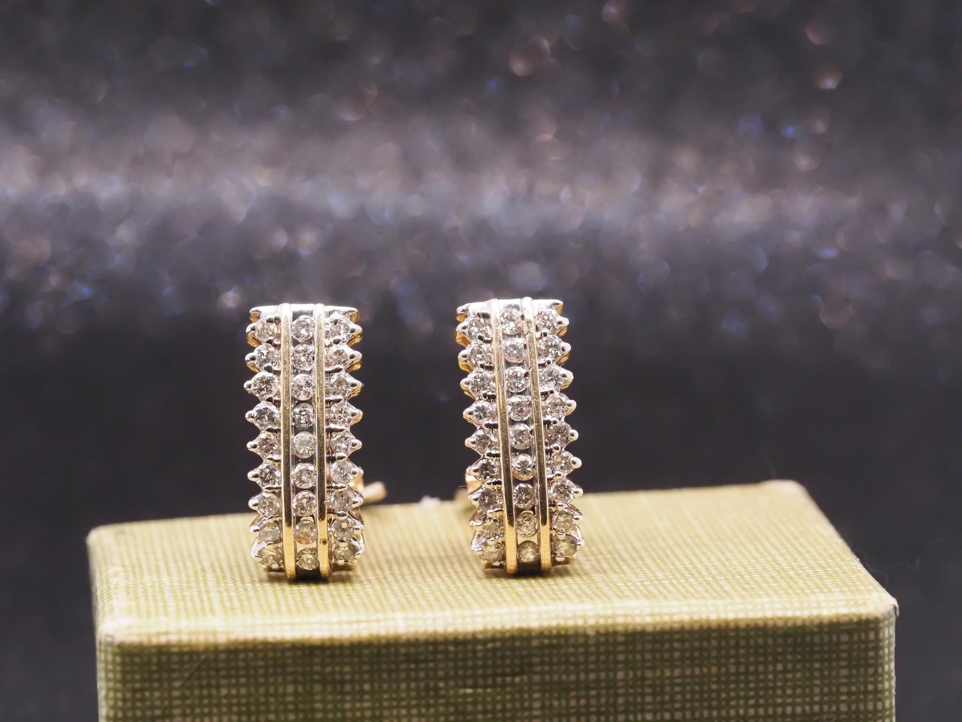 Estate 14K Yellow Gold and Diamond Earrings - VHK#986A