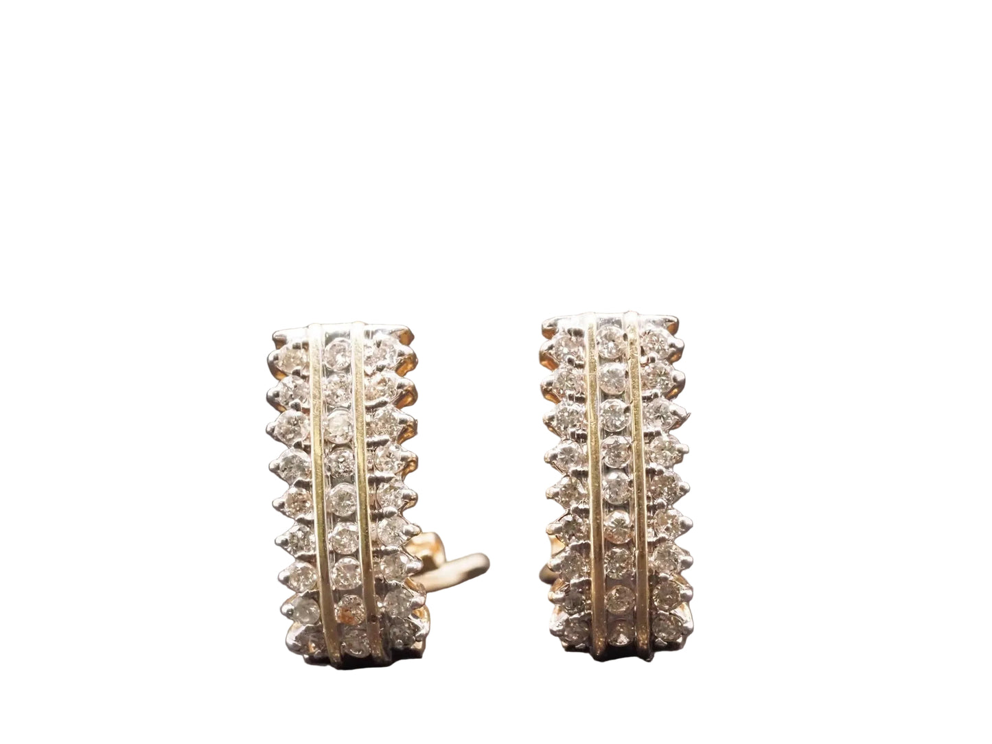 Estate 14K Yellow Gold and Diamond Earrings - VHK#986A
