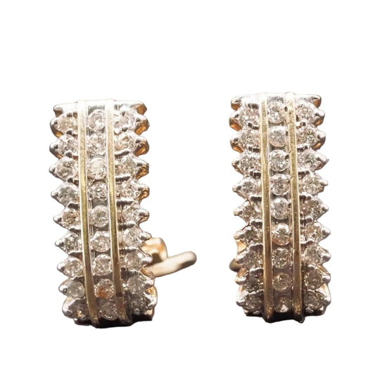 Estate 14K Yellow Gold and Diamond Earrings - VHK#986A