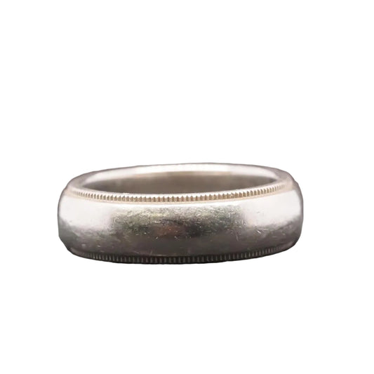 Estate Tiffany & Co. Platinum Milgrain Wedding Band Size 7 -VHK#992A
