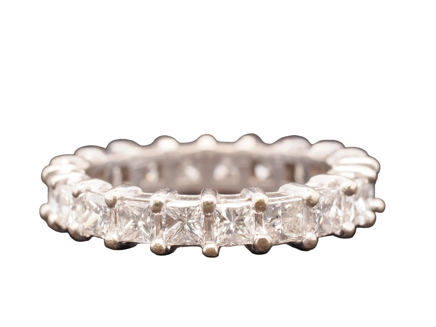 Estate 14K White Gold Princess Cut Diamond Eternity Band -VHK#241A