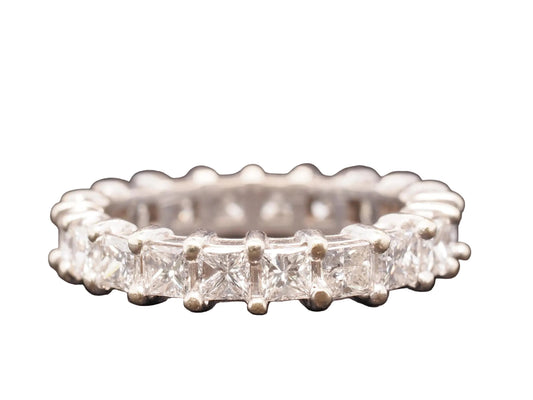 Estate 14K White Gold Princess Cut Diamond Eternity Band -VHK#241A