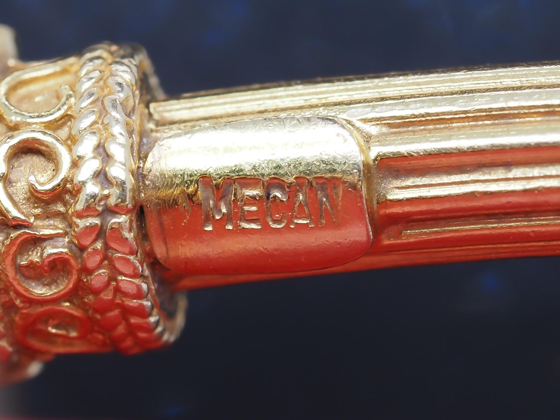 Estate 18K Yellow Gold Ruby Lion Bypass Bracelet -VHK#336B