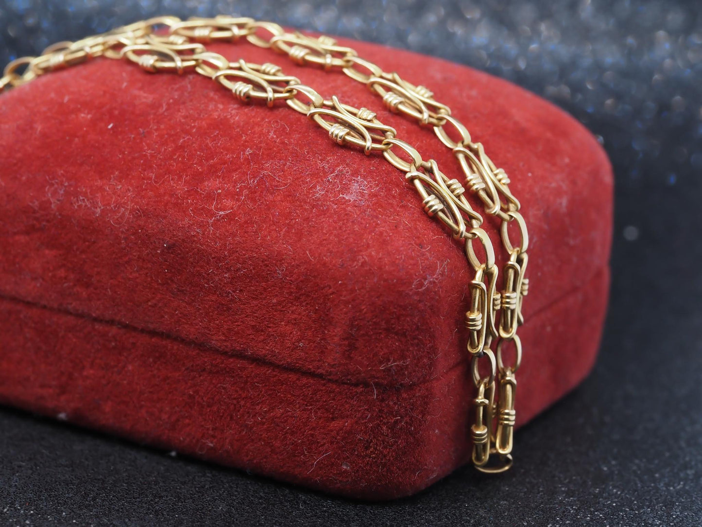 Estate 20K Yellow Gold Fancy Link Necklace -VHK#111B
