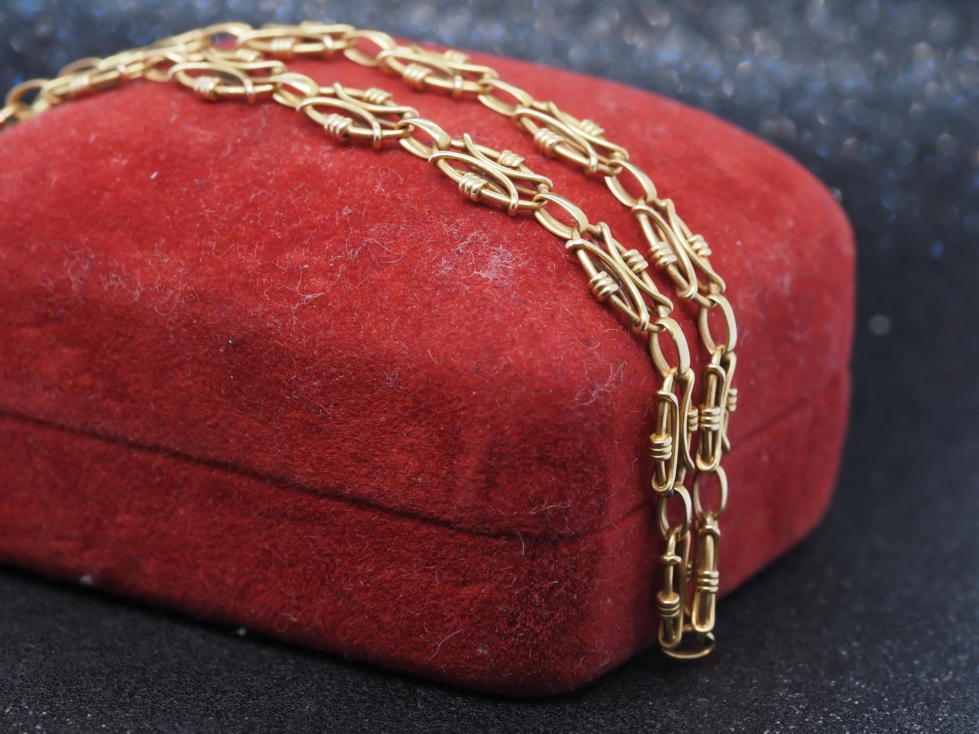 Estate 20K Yellow Gold Fancy Link Necklace -VHK#111B