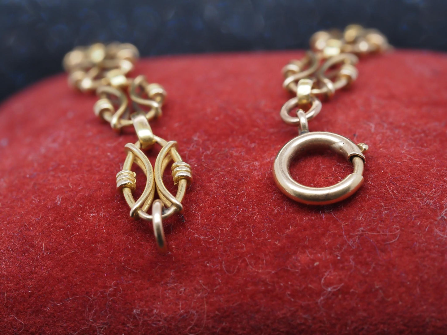 Estate 20K Yellow Gold Fancy Link Necklace -VHK#111B
