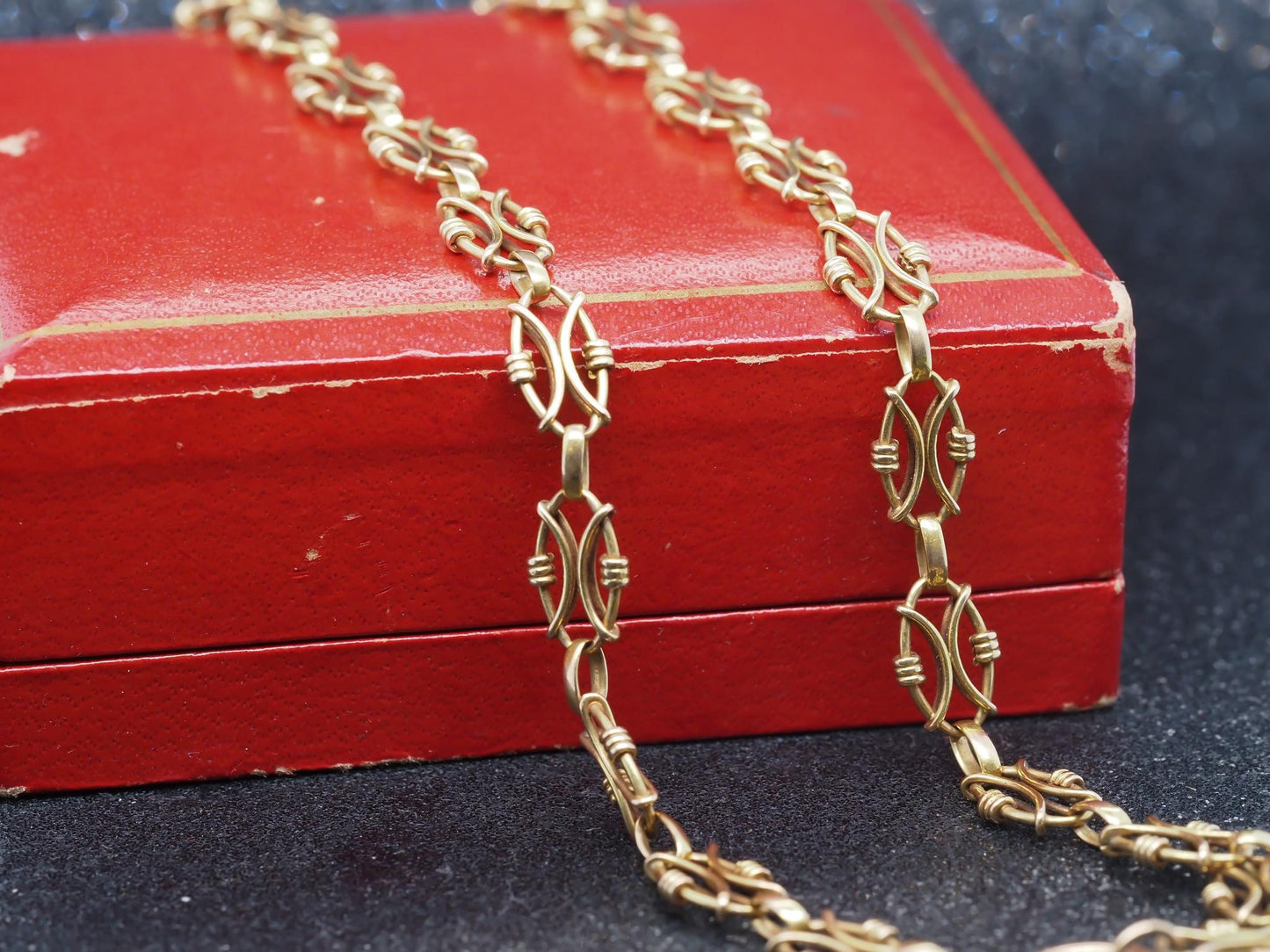 Estate 20K Yellow Gold Fancy Link Necklace -VHK#111B