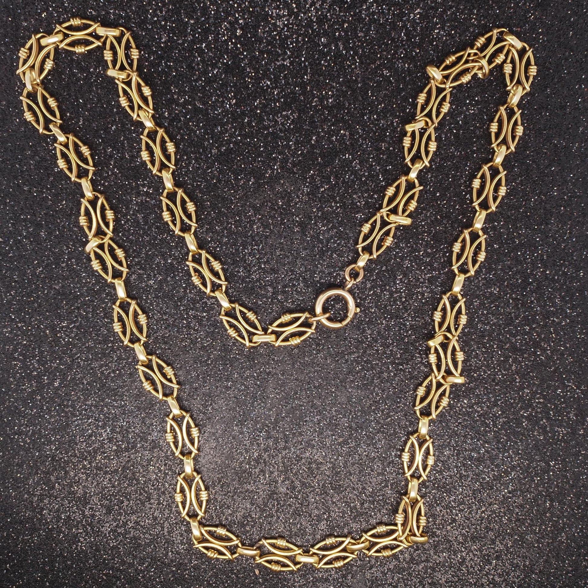 Estate 20K Yellow Gold Fancy Link Necklace -VHK#111B