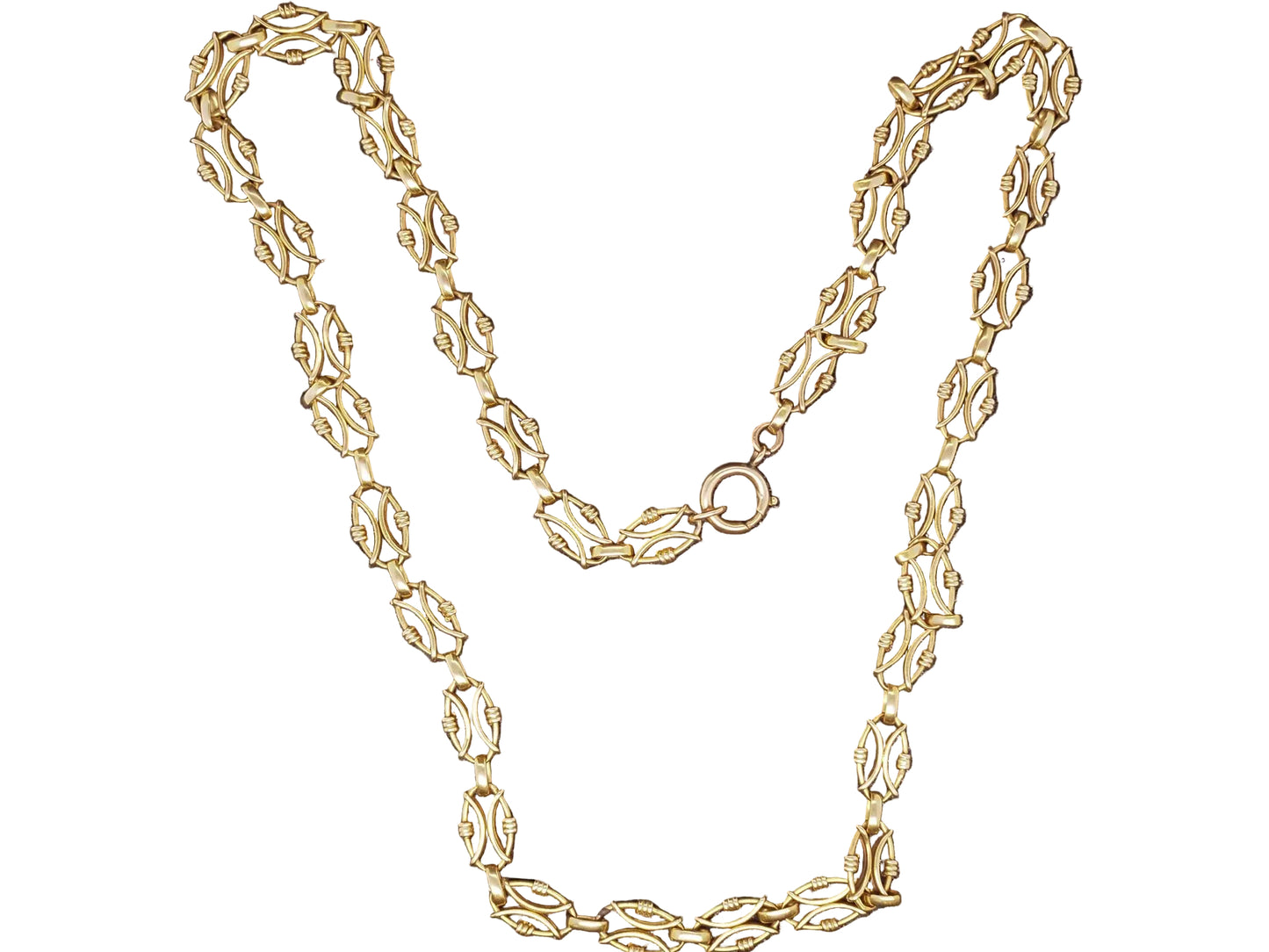Estate 20K Yellow Gold Fancy Link Necklace -VHK#111B