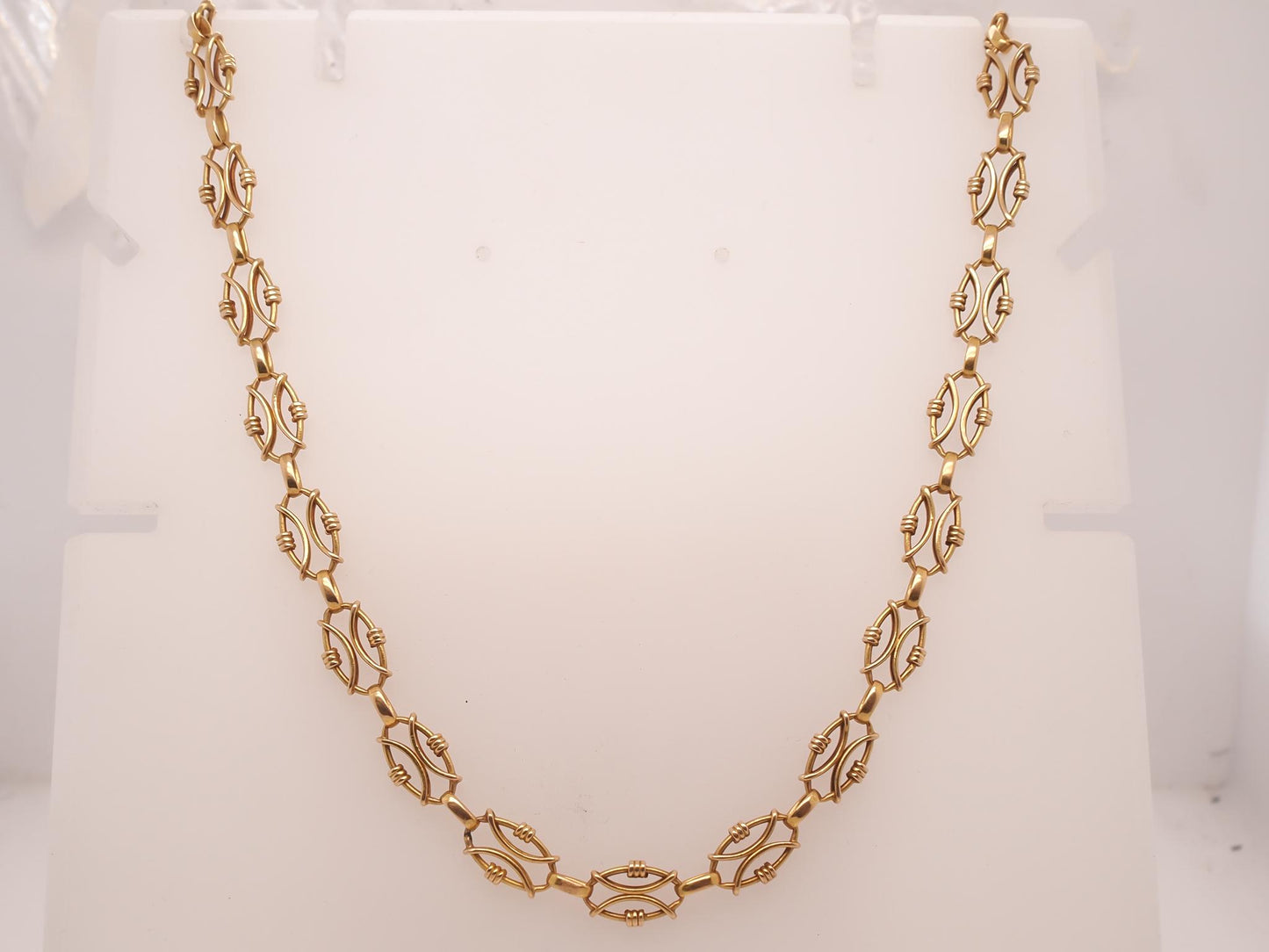 Estate 20K Yellow Gold Fancy Link Necklace -VHK#111B