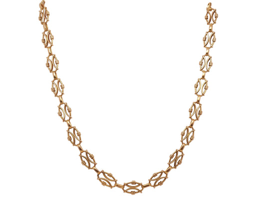Estate 20K Yellow Gold Fancy Link Necklace -VHK#111B