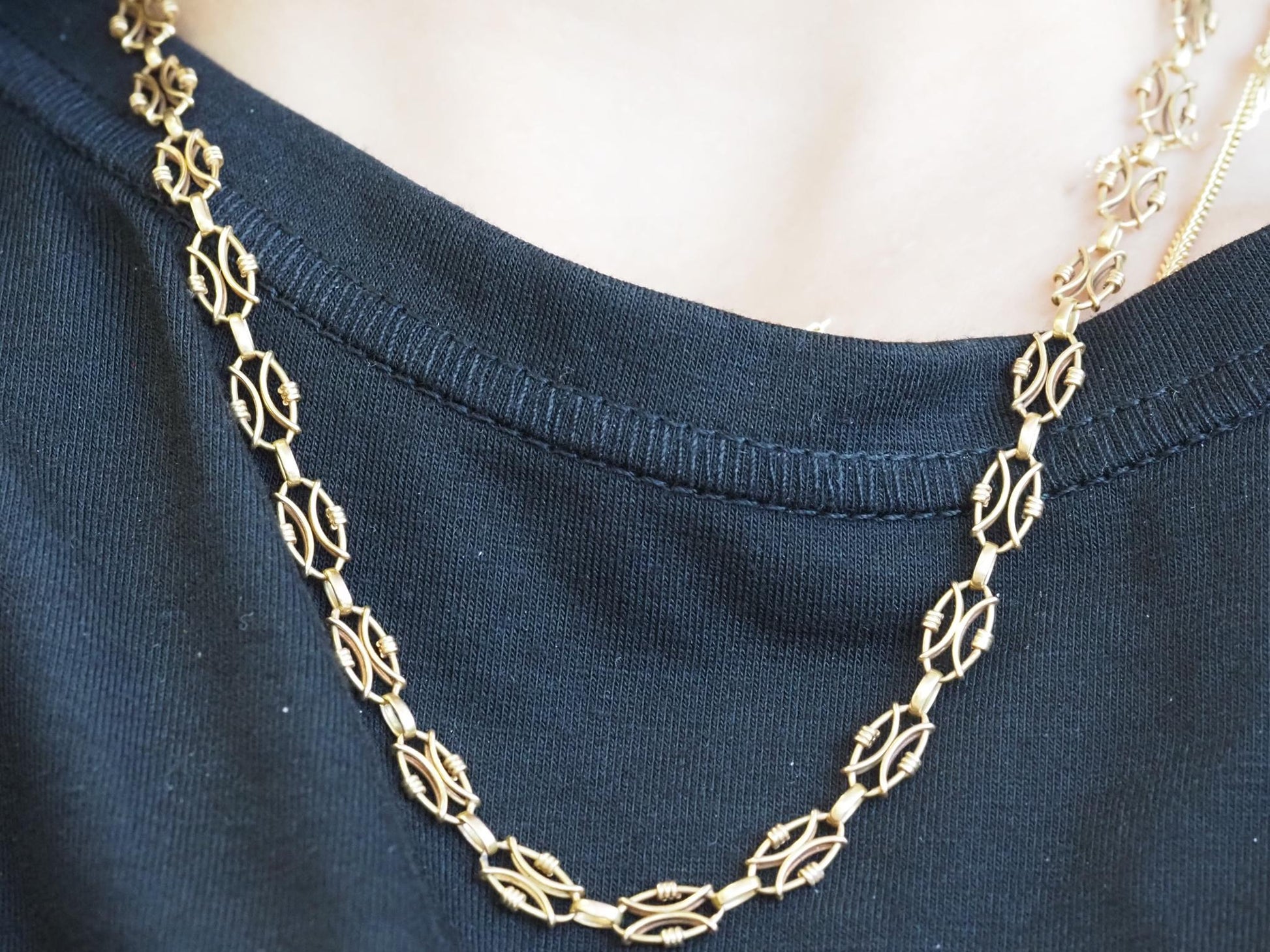 Estate 20K Yellow Gold Fancy Link Necklace -VHK#111B