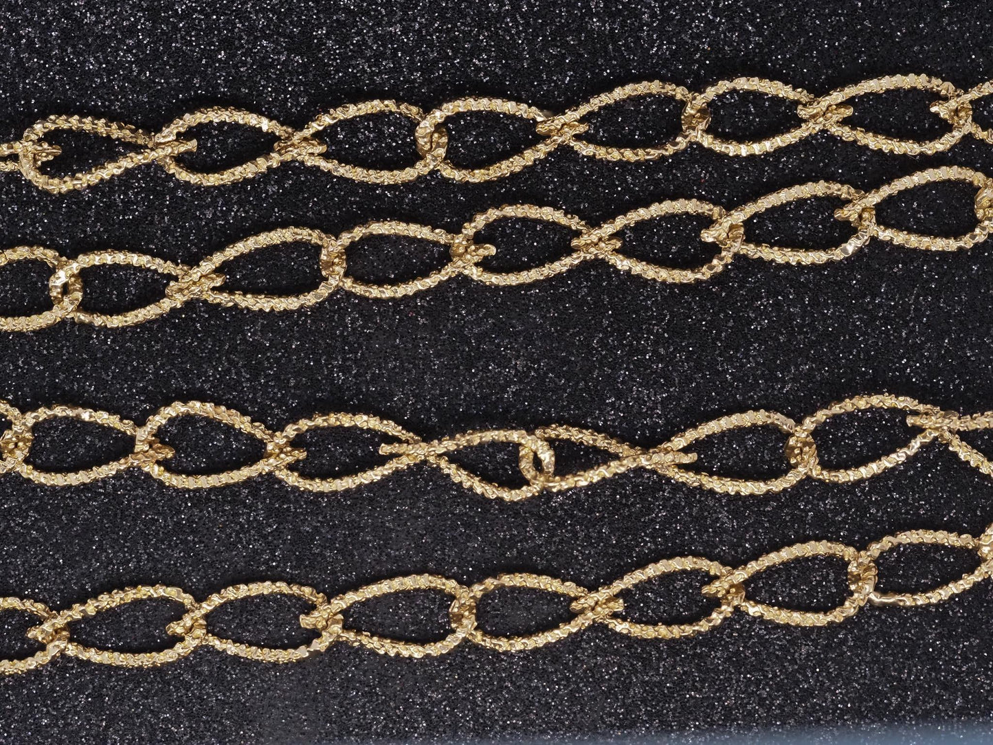 Estate 1960s Textured 14K Yellow Gold Long Chain - VHK#187b