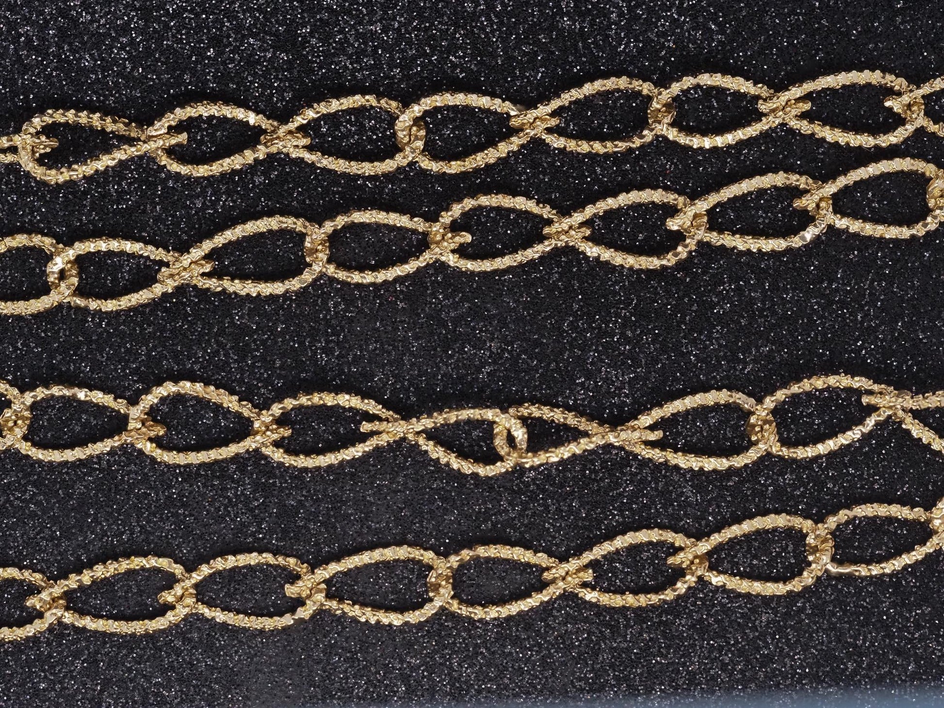 Estate 1960s Textured 14K Yellow Gold Long Chain - VHK#187b