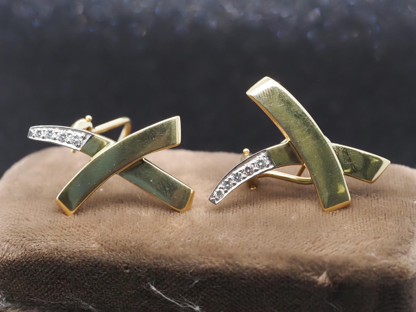 Estate Vintage Tiffany & Co. Paloma Picasso X Diamond Earrings - VHK#885b