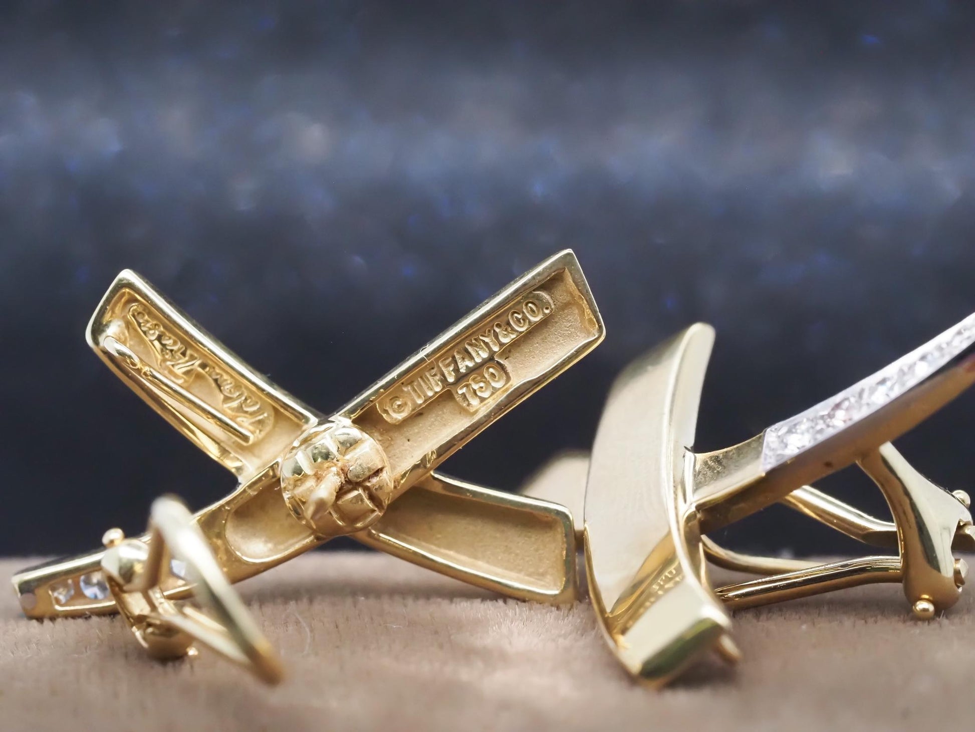 Estate Vintage Tiffany & Co. Paloma Picasso X Diamond Earrings - VHK#885b