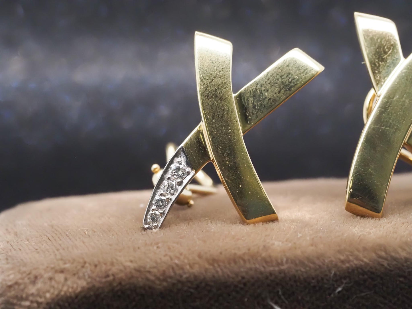 Estate Vintage Tiffany & Co. Paloma Picasso X Diamond Earrings - VHK#885b