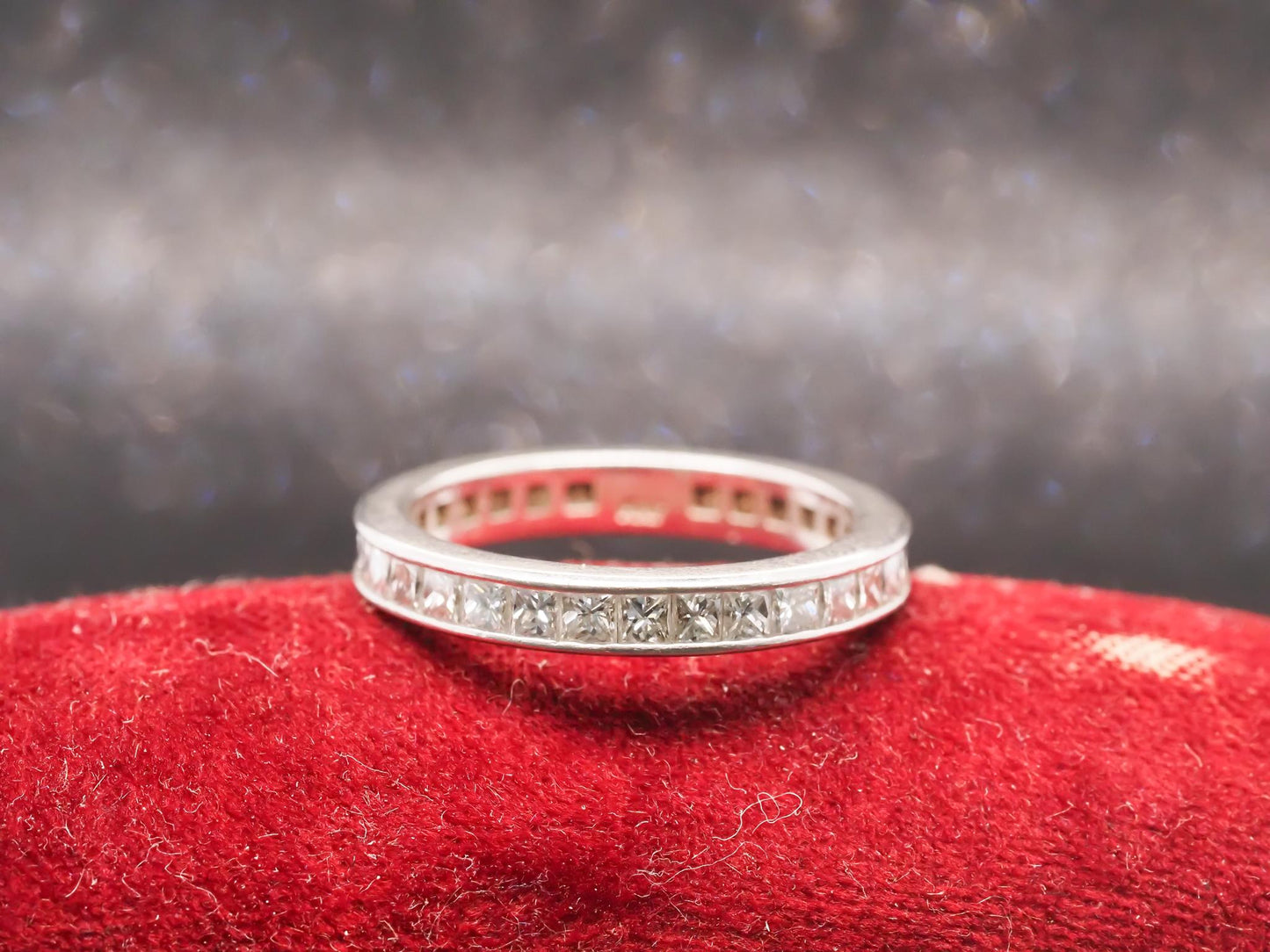 Platinum Princess Cut Diamond Eternity Band 3.00ct Size 8.25 - VHK#281