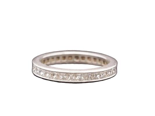 Platinum Princess Cut Diamond Eternity Band 3.00ct Size 8.25 - VHK#281