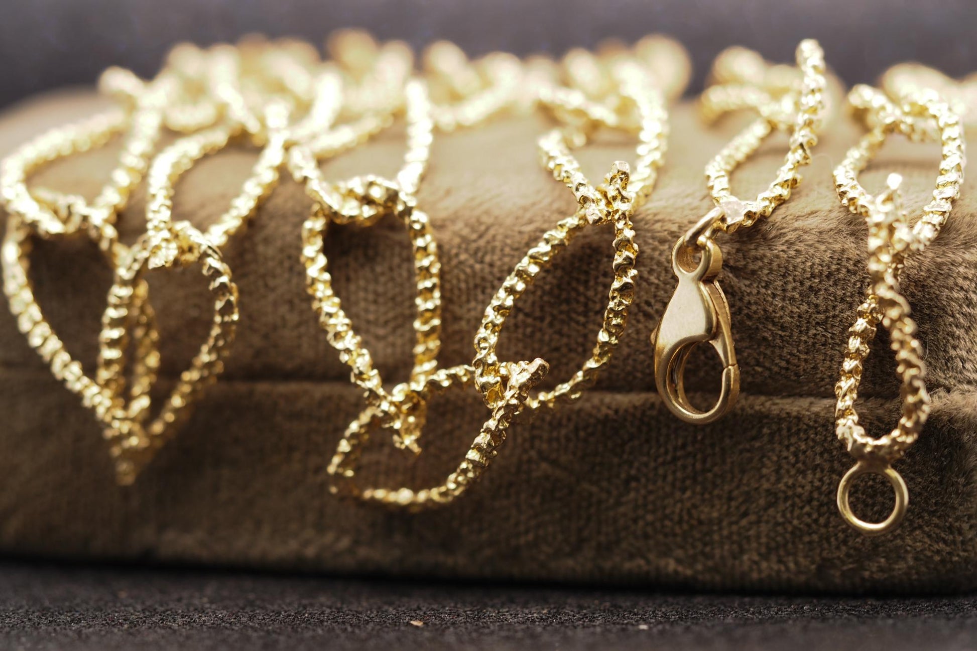 Estate 1960s Textured 14K Yellow Gold Long Chain - VHK#187b