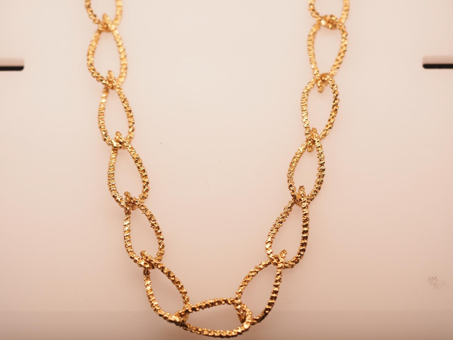 Estate 1960s Textured 14K Yellow Gold Long Chain - VHK#187b
